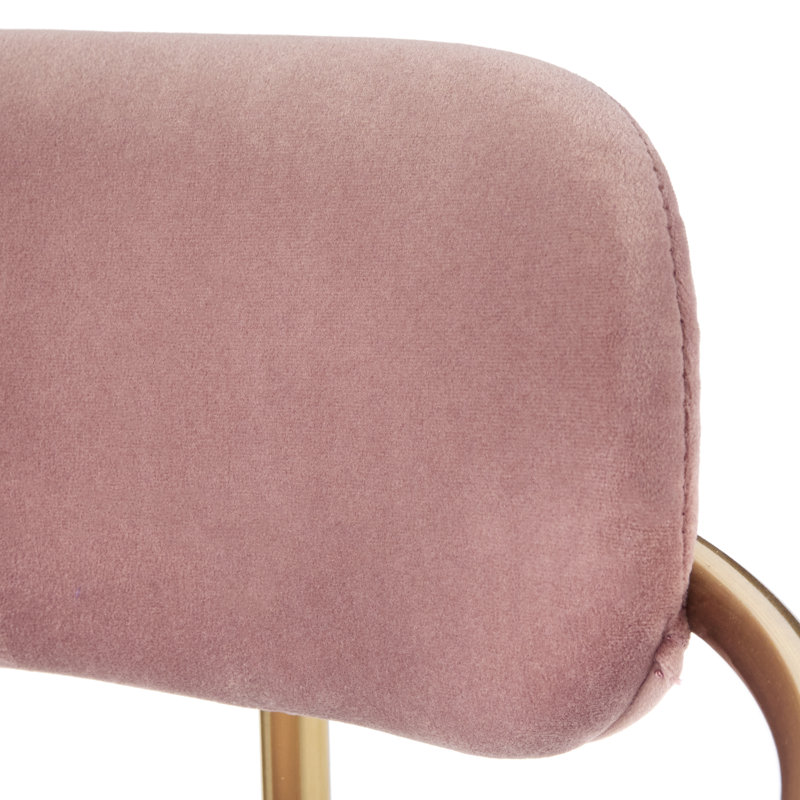 Mavra Upholstered Counter Stool with Metal Frame, Pink