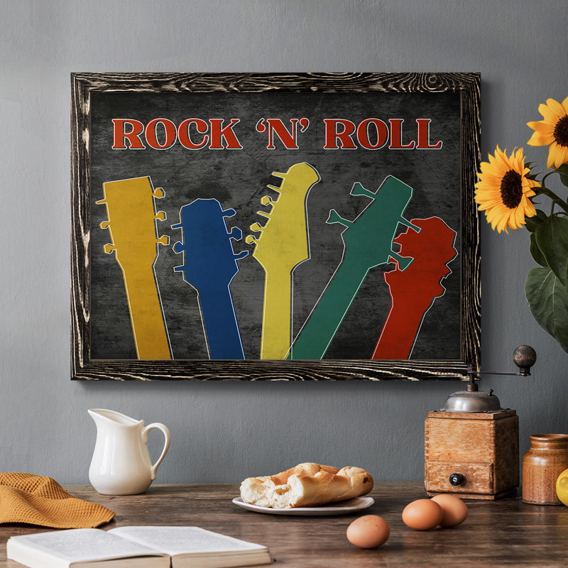 " Rock And Roll ", Black, 18" H x 26" W