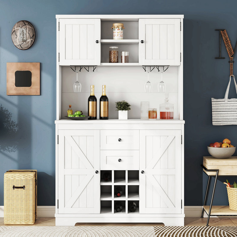 Armoire de cuisine avec rangement Coffee Bar, Bleu antique