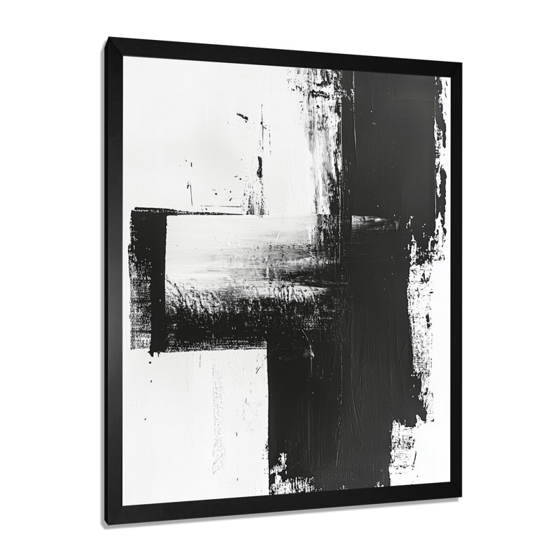 Nylo - Reproduction d'art abstrait mural, Noir, noir, noir, noir, H 20 po x l 12 po, Reproduction encadrée d'une seule photo