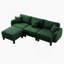 Canapé modulaire en L convertible en L à 3 places avec accoudoirs, repose-pieds amovible et pieds cylindriques en tissu Boucle-1493734827