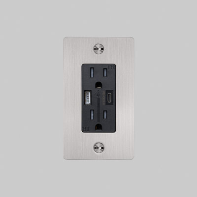 1G Combination Duplex Outlet And USB-A + C Charger / Without Logo