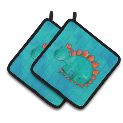 Cuisinier poignée aquarelle stegosaurus trésors de caroline