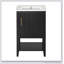 Meuble-lavabo de 20 po avec lavabo, armoire de salle de bain avec porte à fermeture douce, support de rangement et tablette ouverte, noir