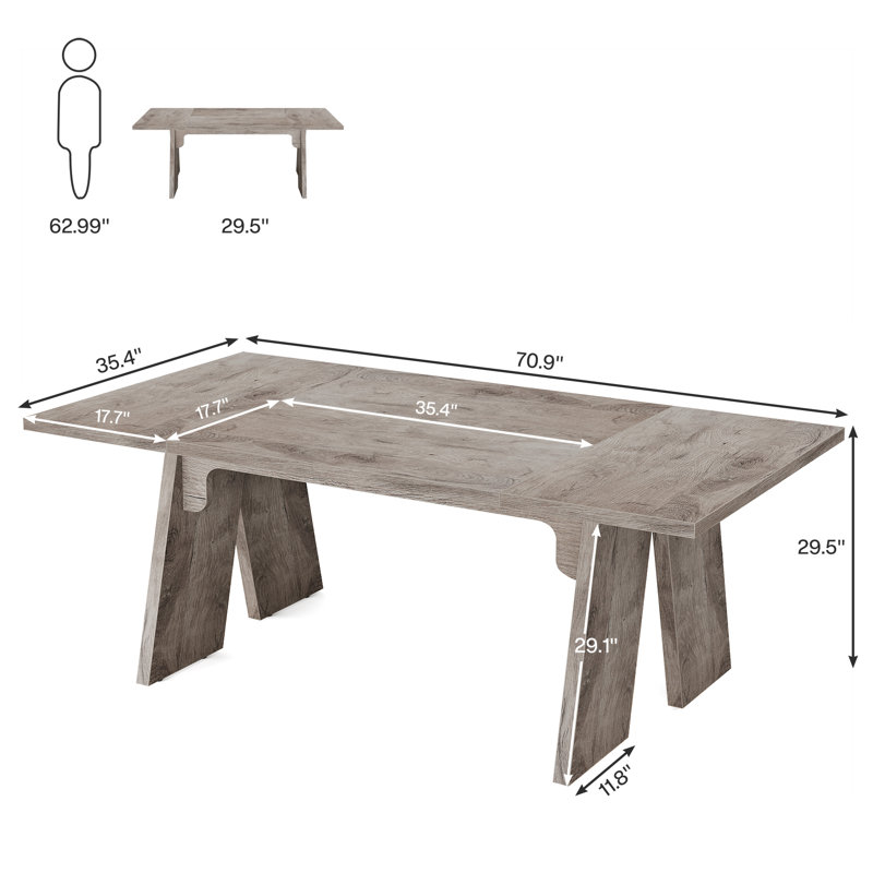 Table de conférence 70,87 po Megann, Gris