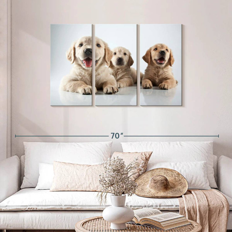 Brampt Golden Retriever Pups, 28" H x 45" W