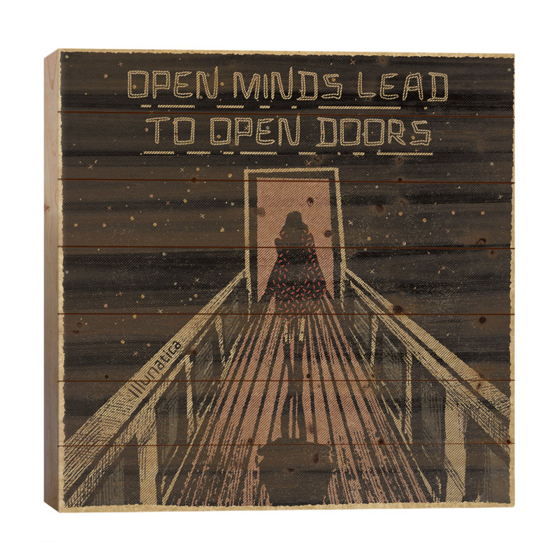 «Open Minds plomb to Open Doors» par Illunatica - impression sans cadre sur bois
