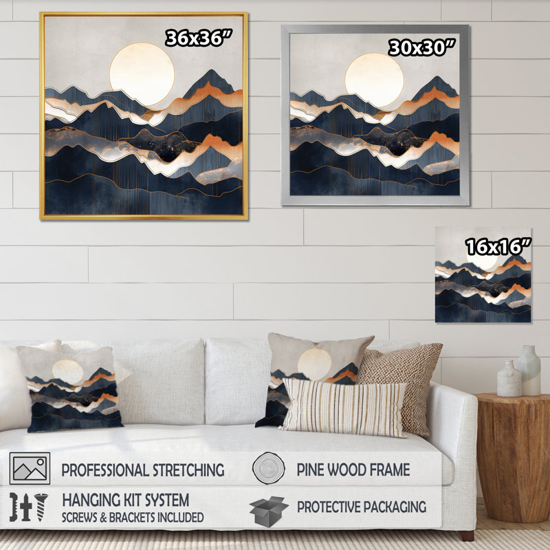 «Daring Moutain Horizons II», reproduction sur toile, H 30 po x l 30 po x P 1 po, Encadrement doré