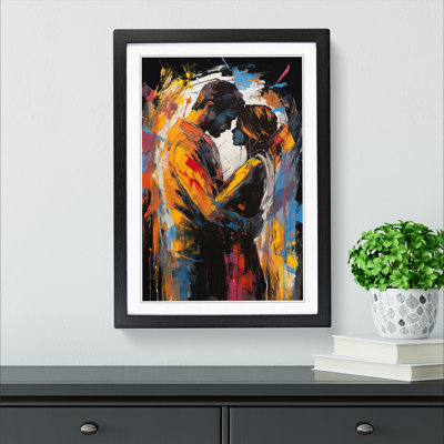 XYZ-FRM-V1223-4390 Lovers Gestural No.2 - Single Picture Frame Print on Wood