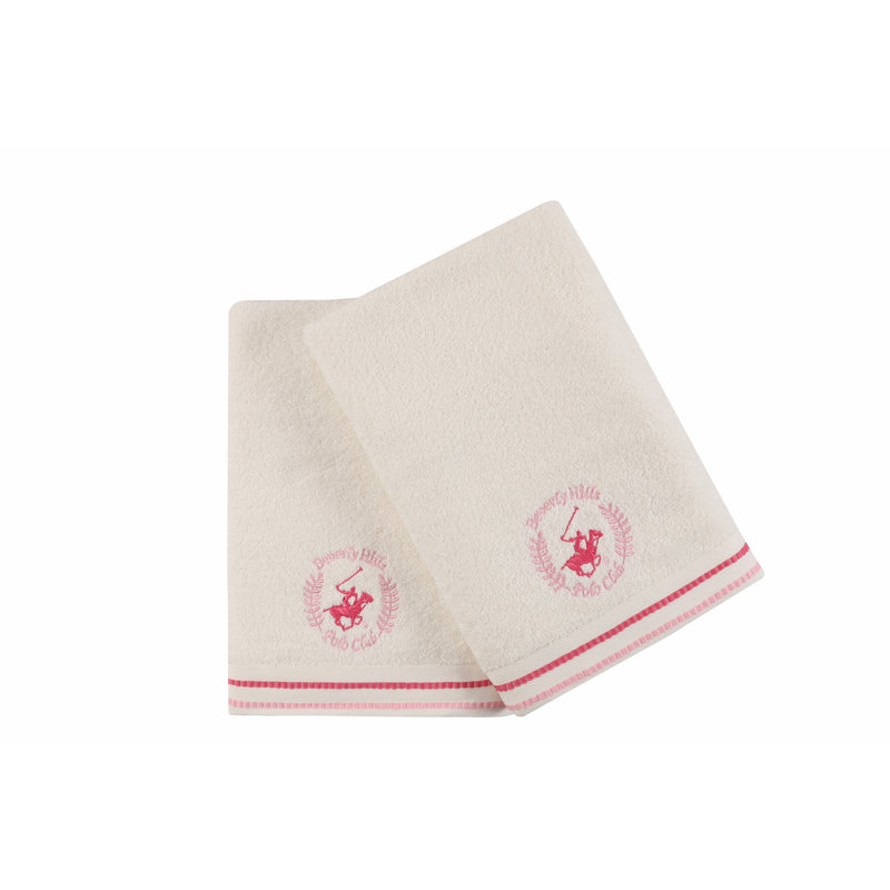 Ensemble de 2 serviettes de bain 100% coton, Rose/Rose pâle