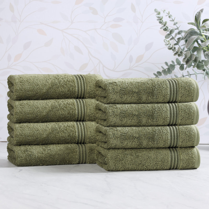 Essuie-mains de luxe en coton égyptien doux certifié Oleg Heritage, Vert forêt