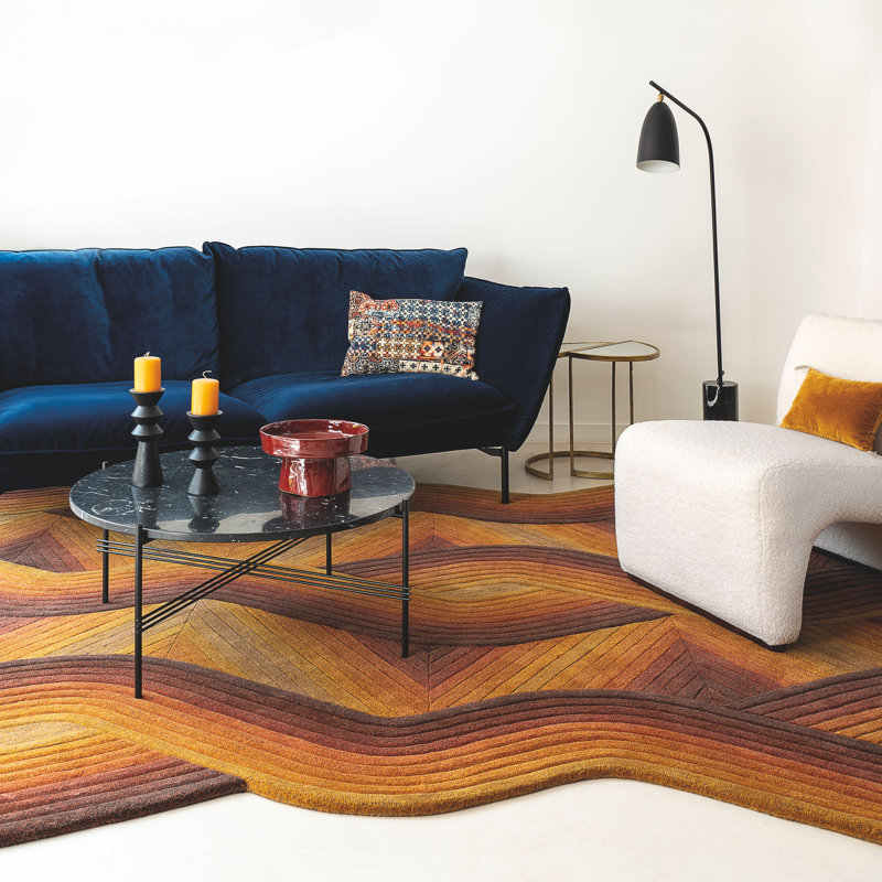 Flow Hand Tufted Wool Geometric Area Rug