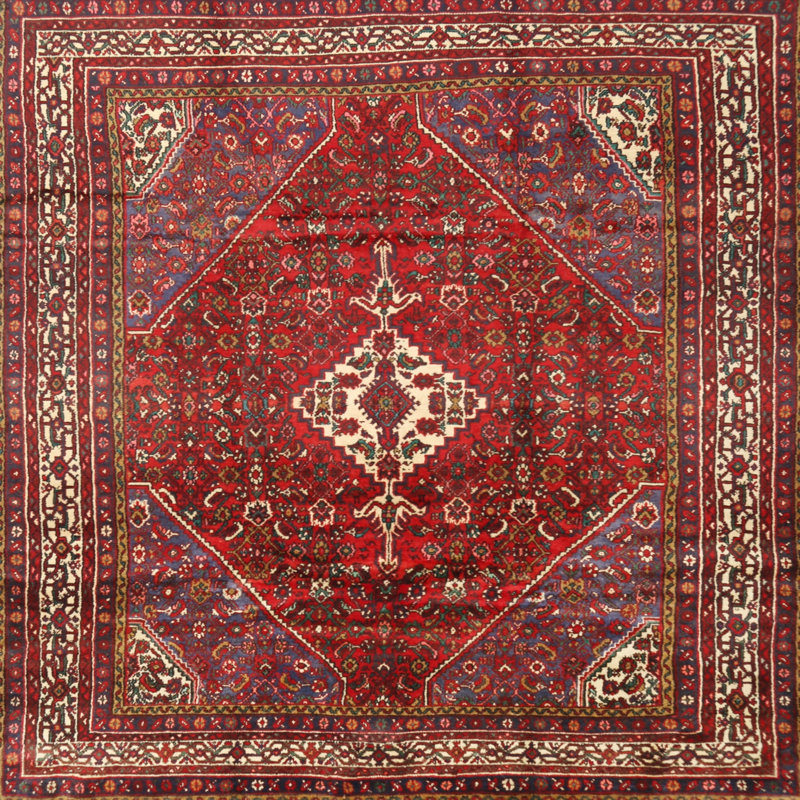 Tapis rouge à motif sud-ouest, Rond 5 pi