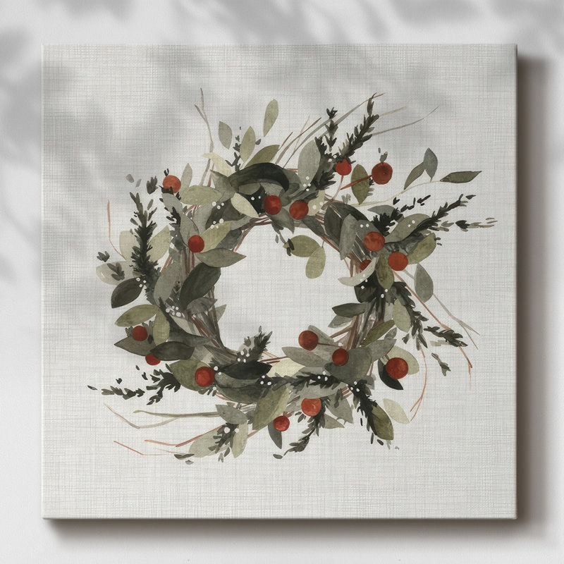 Farmhouse Wreath I - Toile tendue avec châssis, H 24 po x l 24 po x P 1,5 po