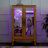 Elegant Light Oak Curio Cabinet With Tempered Glass Doors, LED Light, Mirrored Back Panel & Adjustable Shelves – Perfect Display Storage For Home & Office-1820280527