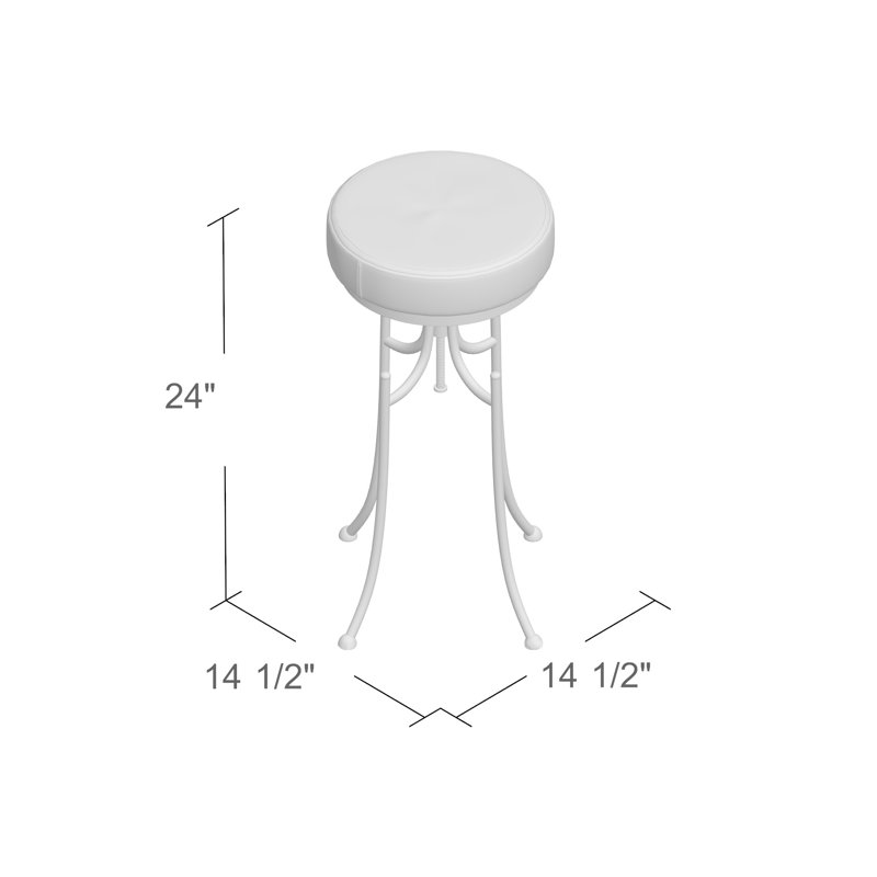 Oreanda Upholstered Genuine Leather Counter Stool, Burgundy