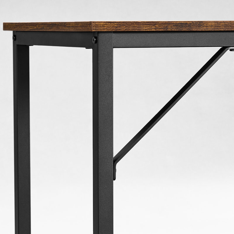 Jana Metal Top Writing Desk, Rustic Brown/Black, 76cm H x 100cm W x 50cm D