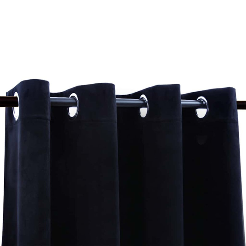 Ja Velvet Blackout Curtain Single Panel, Black