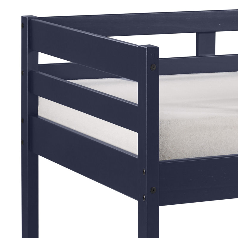 Lit mezzanine simple bleu marine avec échelle réversible