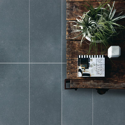 Literary License 12'' W x 24'' L Porcelain Concrete Look Singular Tile