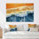 Vue aérienne de la plage bleue et orange II - art mural plage