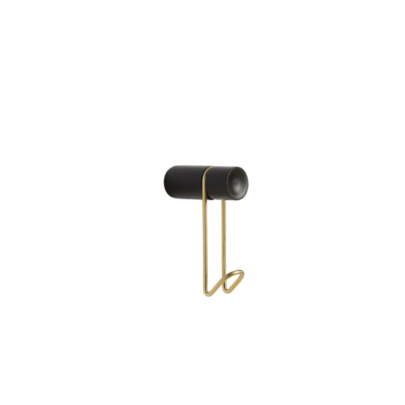 Around Wall Hanger (Small), Black/Satin Brass