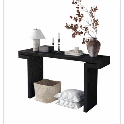 60inches Rustic Farmhouse Console Table , Distressed Wood Finish Entryway Sofa Side Table for Living Room