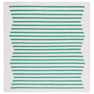 Tapis rayé en coton tissé à la main Esveidy