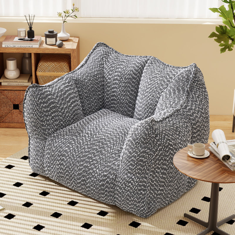 Canapé en chenille de 47,3 po de large Boneless, assise de 22 po de largeur et 24,4 po de profondeur, Gris