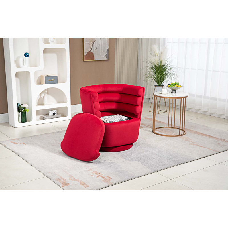 Lasharn Upholstered Accent Chair, Red Velvet