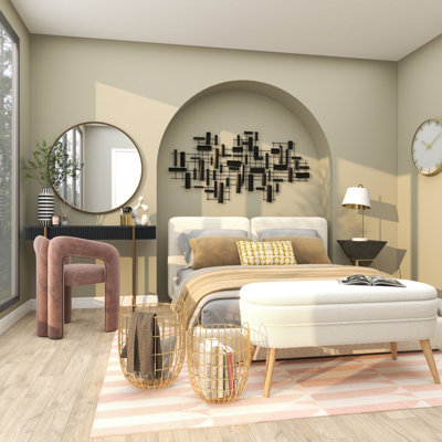 Décoration murale géométrique en métal à rayures 3D