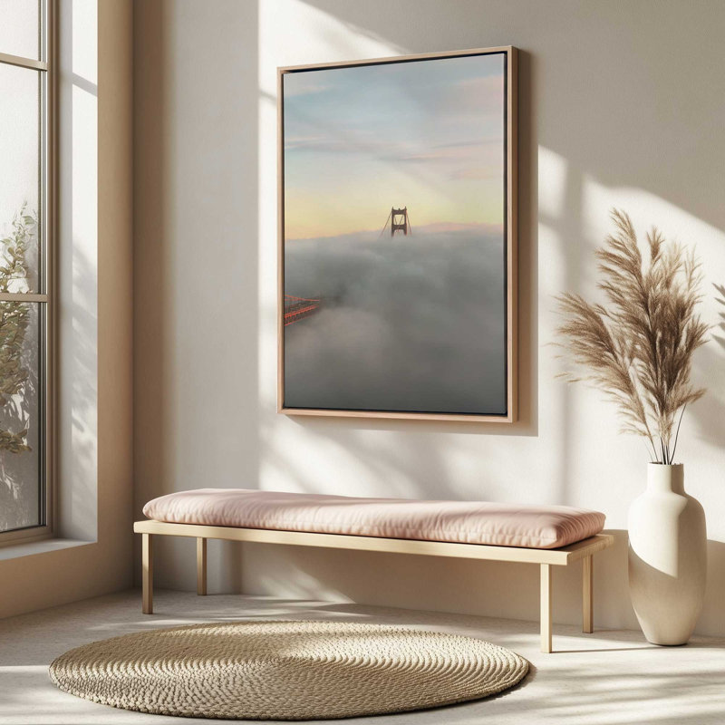 «Cloudline Crossing», reproduction d'art sur toile, 12 po x 18 po, Cadre flottant noir satiné