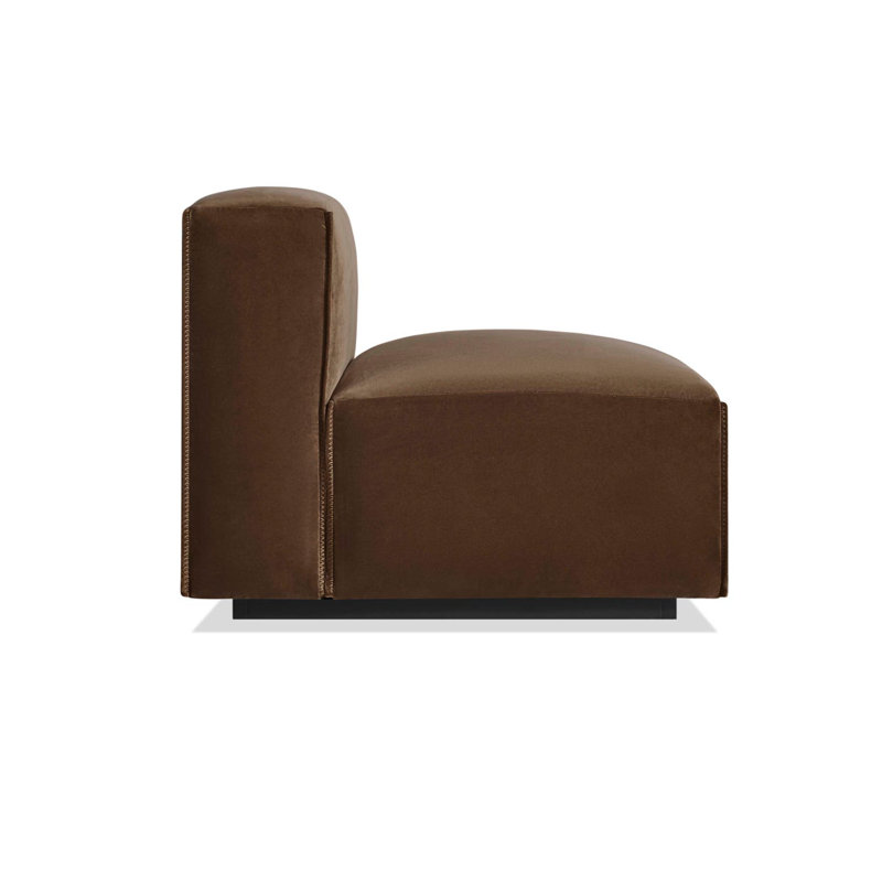 Cleon Slipper Chair, Coffee Velvet Polyester Blend