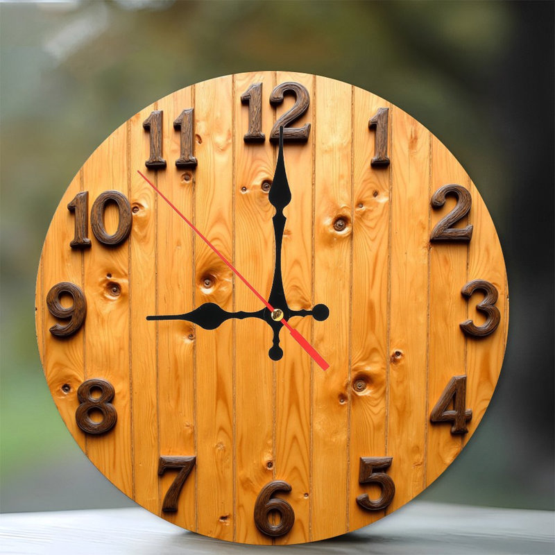 Horloge murale en bois rustique décor de ferme