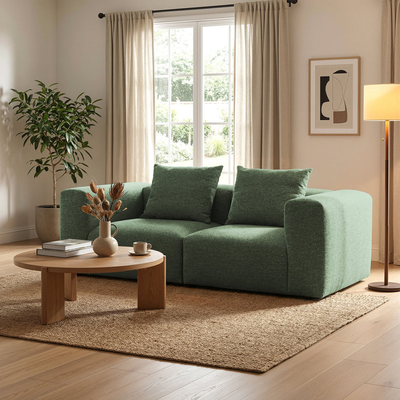 2 Seater Sofa & Chaise, Dark Green
