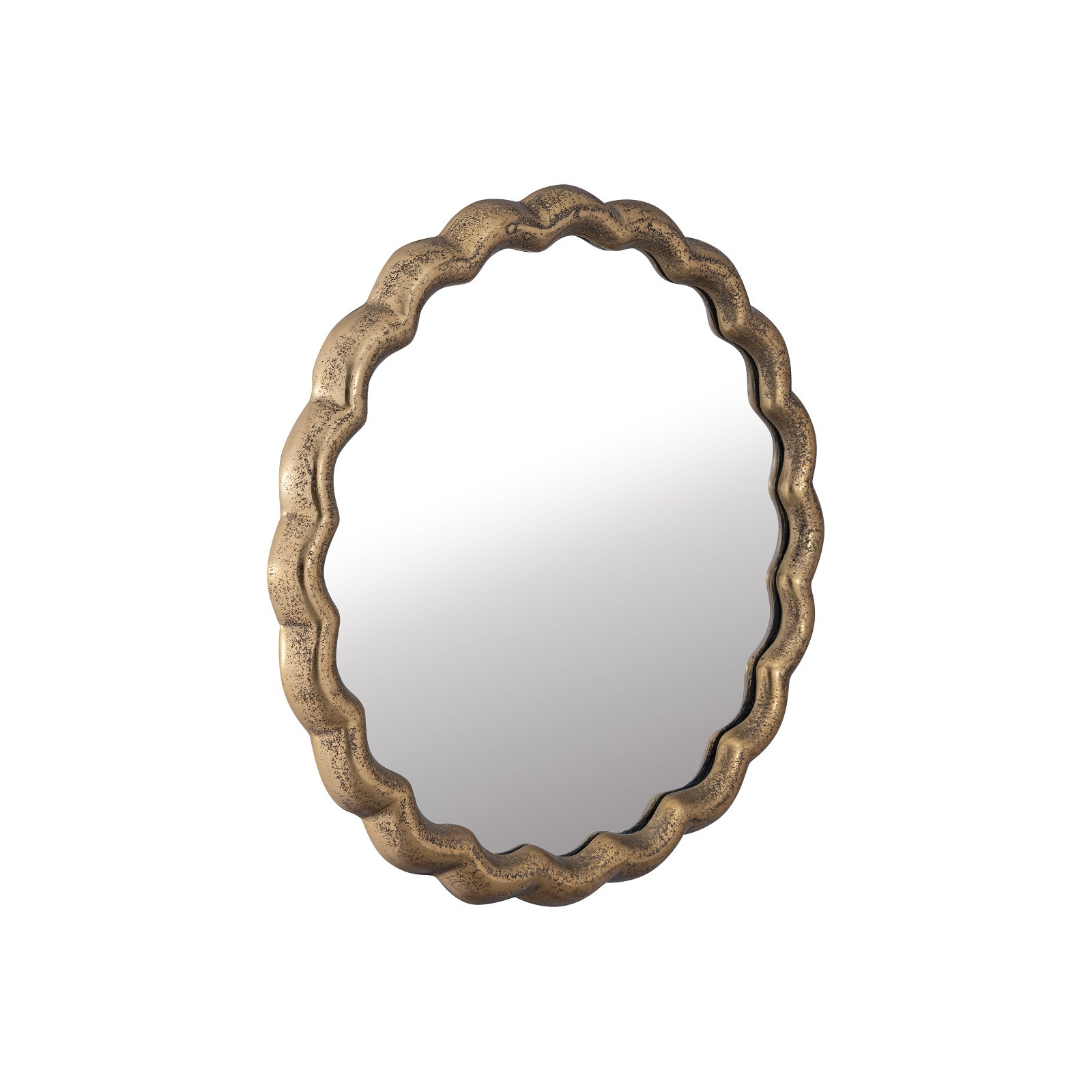 Aluminum Wave Mirror Medium, Gold, 20" x 20"