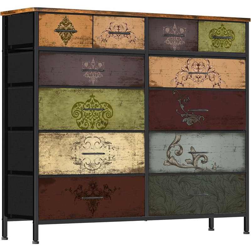 Dresser For Bedroom With 12 Drawers, Tall Fabric Drawer Dresser, Chest Of Drawers For Closet