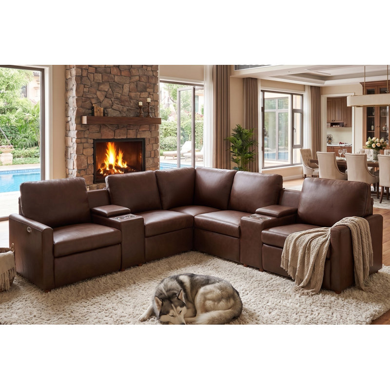 Canapé modulaire inclinable The Seaside, Espresso Top Grain Leather