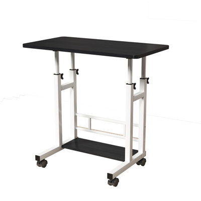 Computer Desk Mobile, Portable Office Desk with Movable Wheels, Height Adjustable Study Desk Office Work Desk for Small Spaces, Home Office, Bedroom, 80x40x69-90cm
﻿