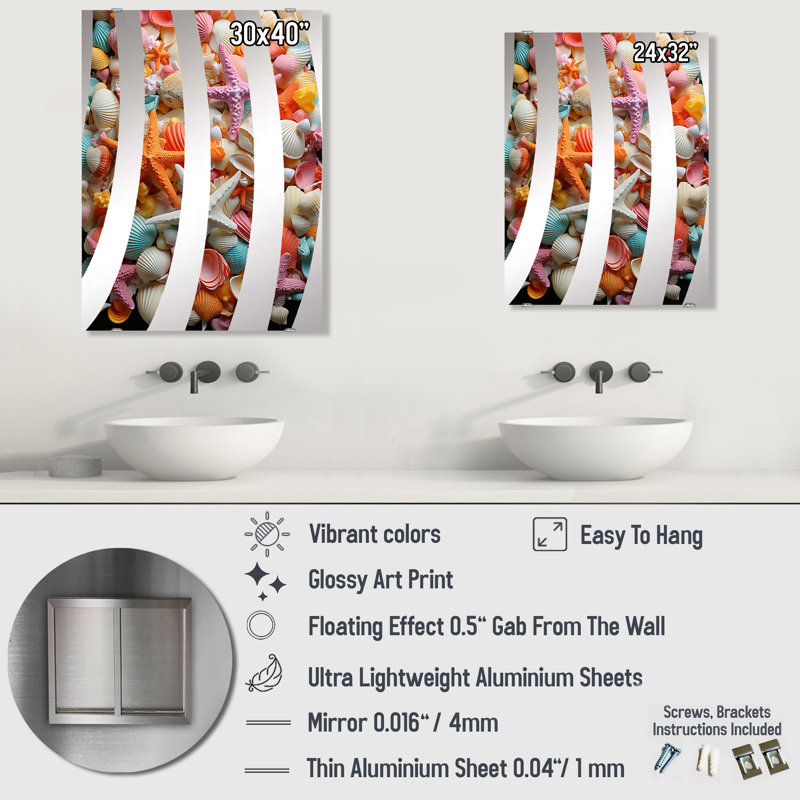 Miroir mural Ceide - Coastal Tropical MIR133046, 32 po x 24 po
