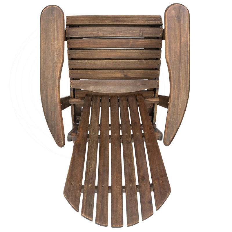Chaise Adirondack pliante rustique avec bois d'acacia, Brun