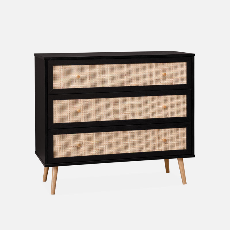 3 - Drawer Chest of Drawers, Black