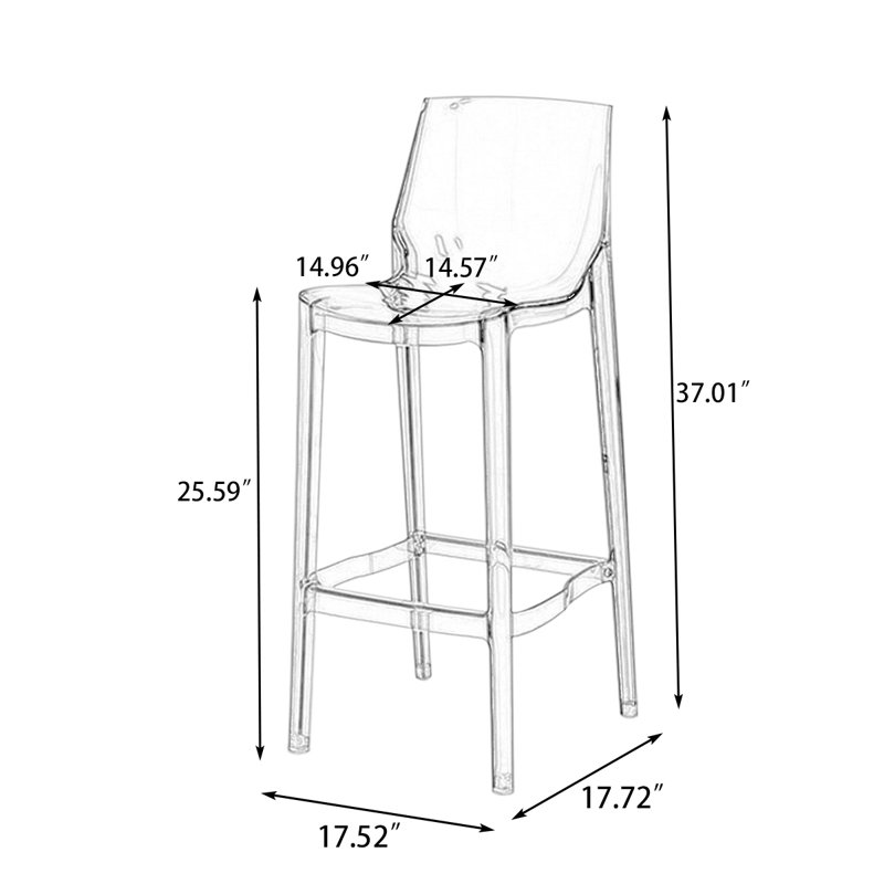 Chaise d'appoint à dossier solide gris (ensemble de 2), Gris, 37.01"