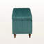 Banc de rangement rembourré en velours Balig, bleu sarcelle, H 18,7 po x l 41,73 po x P 16,73 po-1802893471
