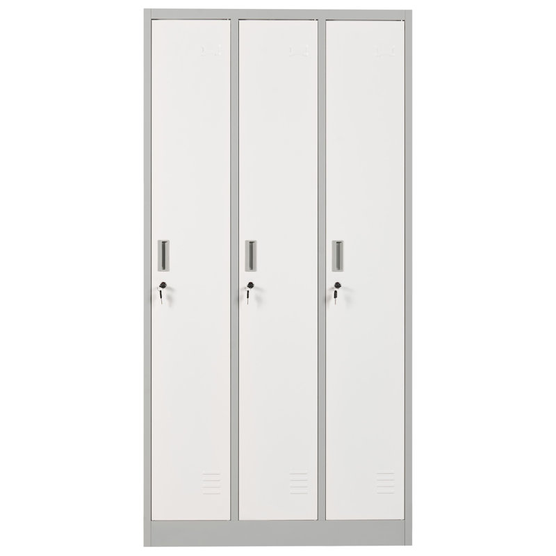 ATHLETE Steel 1 - Tier 90cm Gym Locker with Lock Bar, Grey/White