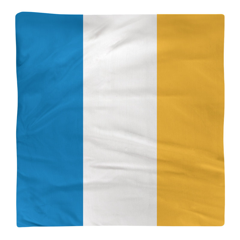 Oklahoma City Striped Square Napkin, 22" W x 22" L, Basketball Blue/White/Yellow, Cotton Twill