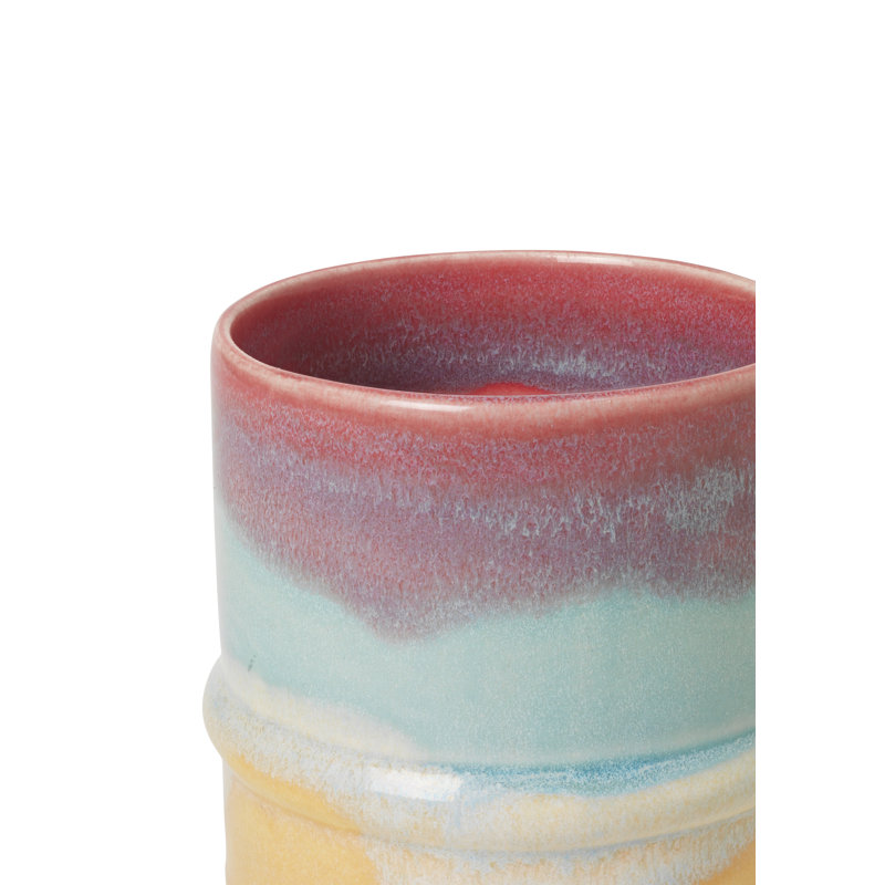 Poppery Ceramic Coffee Mug, Pink/Mint/Yellow, 12.2
