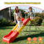 21 glissade d'escalade pour enfants de 3 à 8 ans, glissade lisse de 76,4 pouces, marches coulissantes, intérieur extérieur, dérivation en plastique rouge,