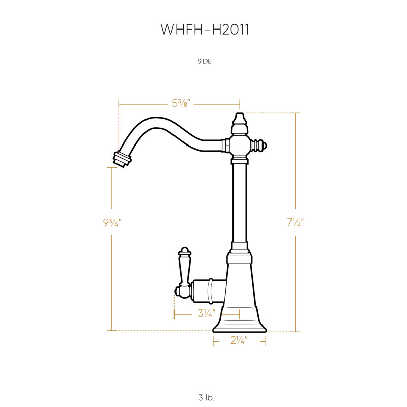 Whitehaus Point of Use Instant Hot Water Drinking Faucet with Traditional Swivel Spout, Polished Chrome