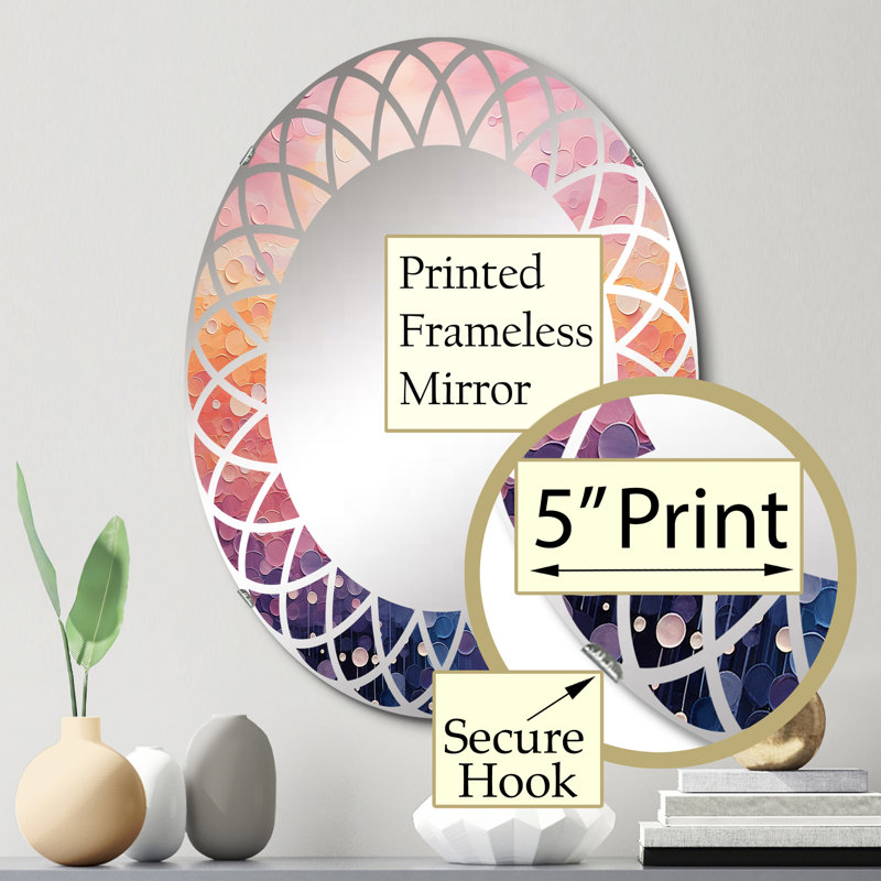 Arnoltice - Miroir mural moderne ovale, 30 po x 20 po